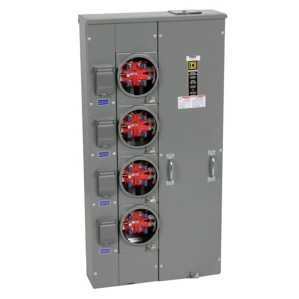 MP Meter Pak, meter center, four ringles, 240 V AC, Meter-Pak Circuit Breaker Type