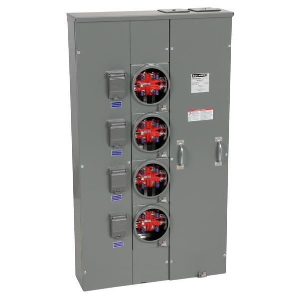 MP Meter Pak, meter center, four ringles, 120/240 V AC, Meter-Pak Circuit Breaker Type