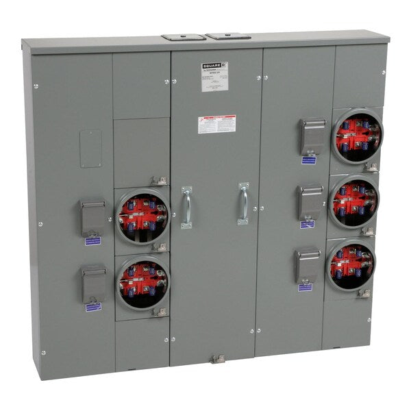 MP Meter Pak, meter center, five ringles, 120/240 V AC, Meter-Pak Circuit Breaker Type