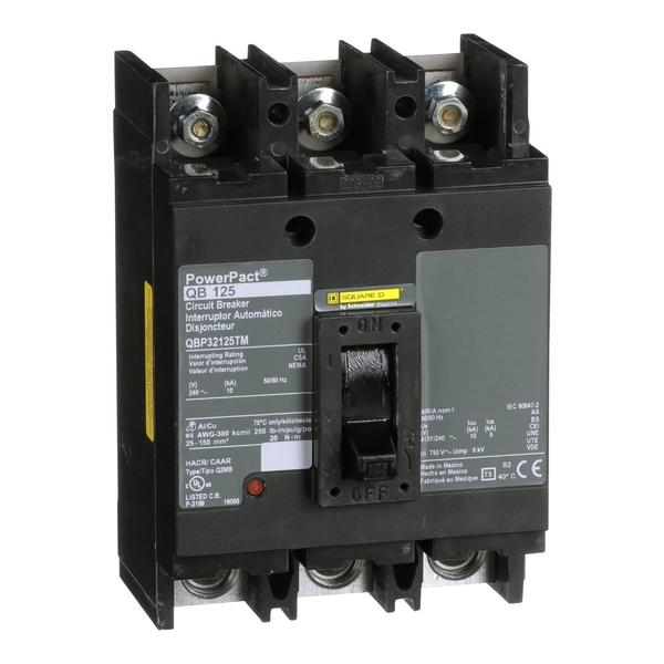 PowerPact Q - molded case circuit breake, 125 A, 240V AC, 3 Pole, Unit Mount Lug Mounting Style