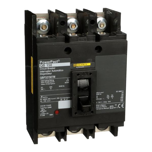PowerPact Q - molded case circuit breake, 150 A, 240V AC, 3 Pole, Unit Mount Lug Mounting Style