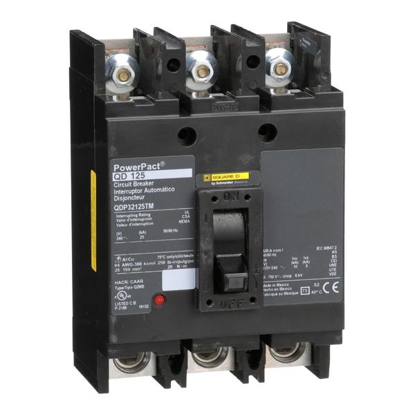 PowerPact Q - molded case circuit breake, 125 A, 240V AC, 3 Pole, Unit Mount Lug Mounting Style