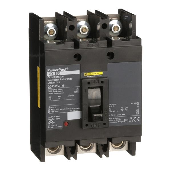 PowerPact Q - molded case circuit breake, 150 A, 240V AC, 3 Pole, Unit Mount Lug Mounting Style