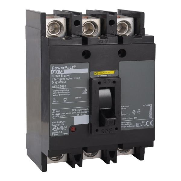 PowerPact Q - molded case circuit breake, 175 A, 240V AC, 3 Pole, Unit Mount Lug Mounting Style