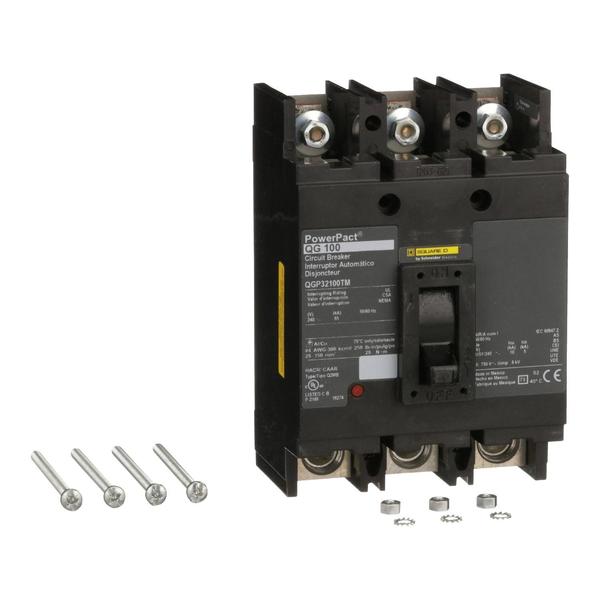 PowerPact Q - molded case circuit breake, 100 A, 240V AC, 3 Pole, Unit Mount Lug Mounting Style
