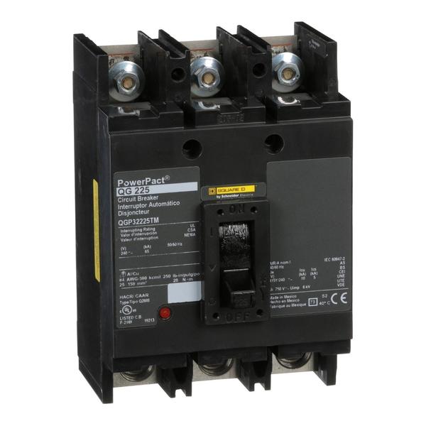 PowerPact Q - molded case circuit breake, 225 A, 240V AC, 3 Pole, Unit Mount Lug Mounting Style