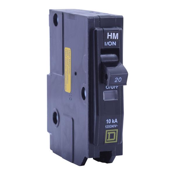 Mini CB, QO, 20 A, 1P, 120/240 V, 10 kA, , 20 A, 120/240V AC, 1 Pole, Plug-In Mounting Style