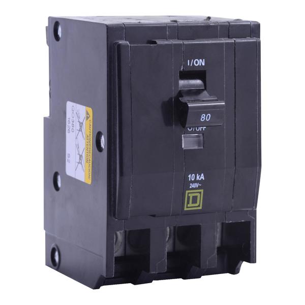 QO mini breaker, 100 A, 3 pole, 120/240, 100 A, 120/240V AC, 3 Pole, Plug-In Mounting Style
