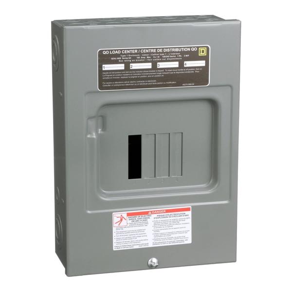 QO LoadCenter, Main Lug, 100 A, 1 PH, 3, 100 A Amps, 120/240 V AC, QO Circuit Breaker Type
