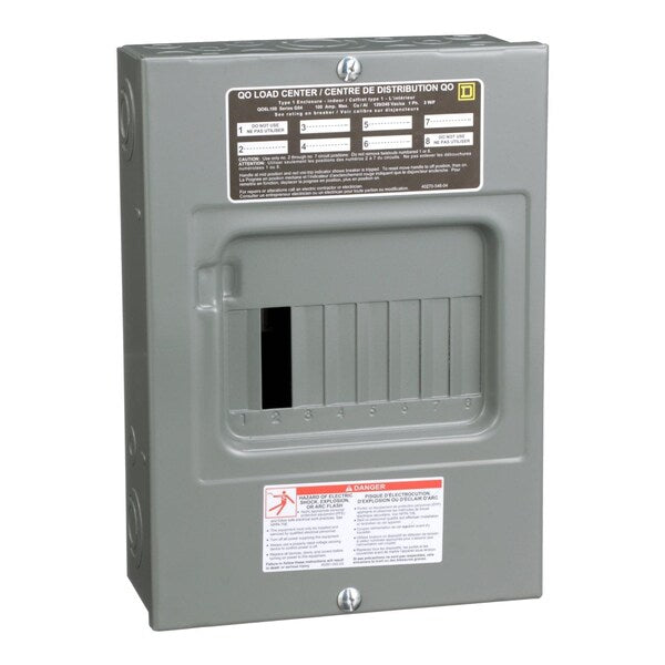 QO LoadCenter, Main Lug, 100A, 1PH-3W, 6, 100 A Amps, 120/240 V AC, QO Circuit Breaker Type