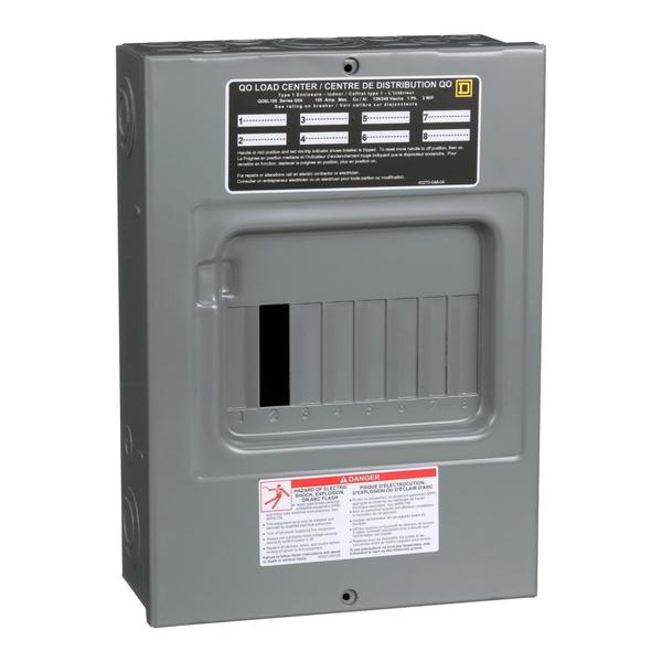 QO LoadCenter, Main Lug, 100 A, 1 PH, 3, 100 A Amps, 120/240 V AC, QO Circuit Breaker Type