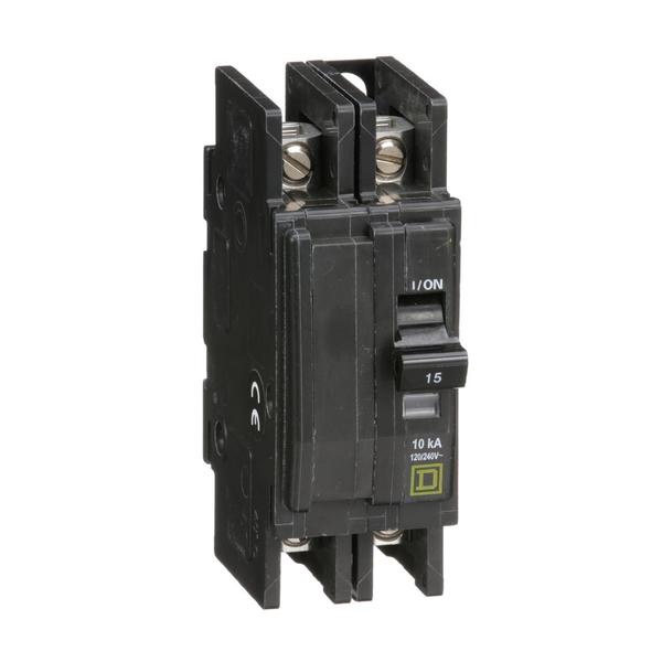 QOU Miniature Circuit Breaker, 15A, 2P, , 15 A, 120/240V AC, Unit Mount Mounting Style