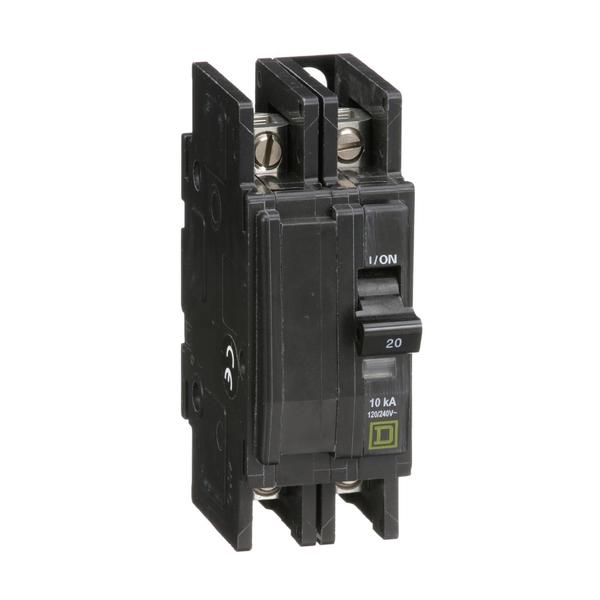 QOU Miniature Circuit Breaker, 20A, 2P, , 20 A, 120/240V AC, Unit Mount Mounting Style