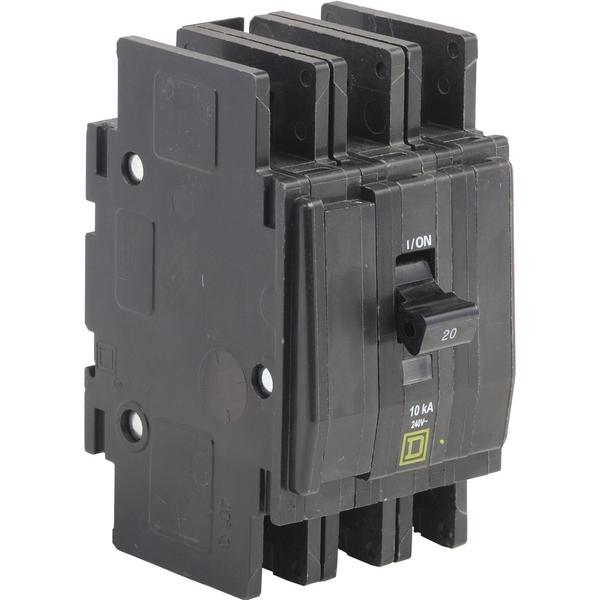 QOU Miniature Circuit Breaker, 15A, 3P, , 15 A, 120/240V AC, Unit Mount Mounting Style