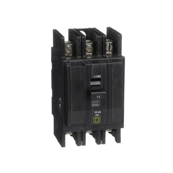 QOU Miniature Circuit Breaker, 15A, 3P, , 15 A, 120/240V AC, Unit Mount Mounting Style