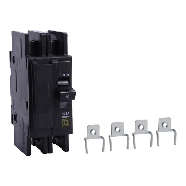 QOUR Miniature Circuit Breaker, 10A, 2P, , 10 A, 120/240V AC, Unit Mount Mounting Style