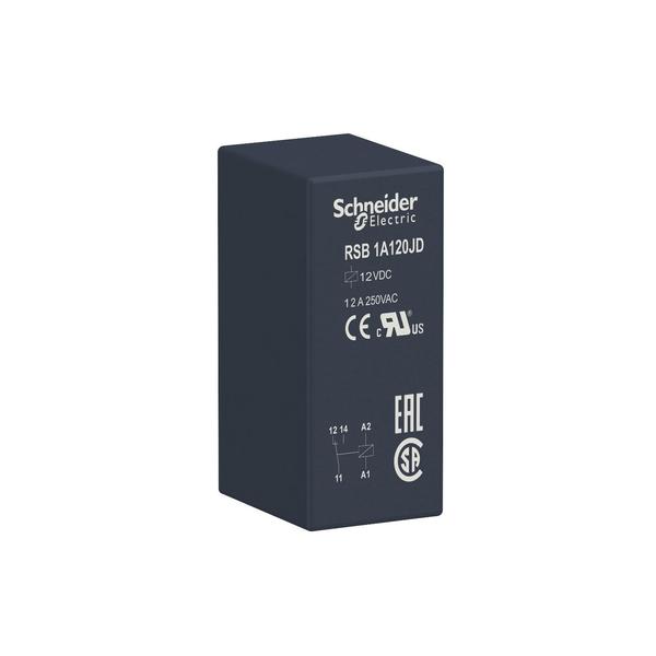 Interface plug-in relay, 12 A, 1 CO, 12, 12V DC Coil Volts, 1 C/O