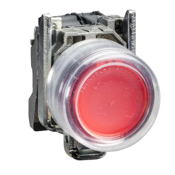 Push button, metal, projecting, red, 022
