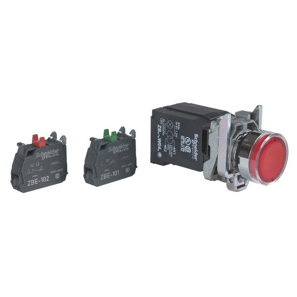 Red flush complete illum pushbutton 022
