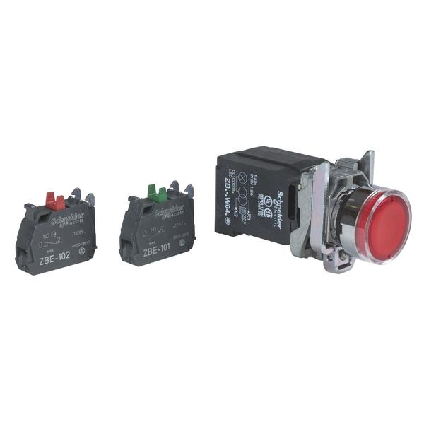 Red flush complete illum pushbutton 022