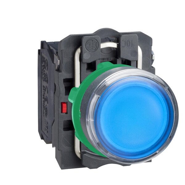 Illuminated push button, plastic, flush,