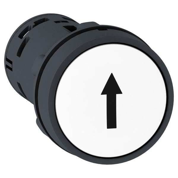 Monolithic push button, plastic, white,