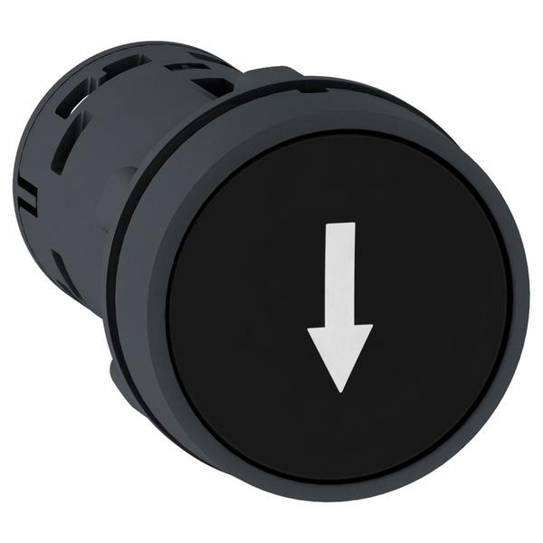 Monolithic push button, plastic, black,