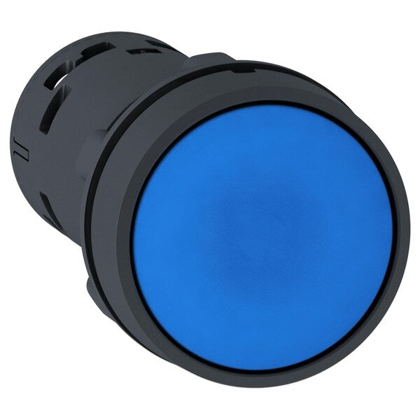 Monolithic push button, plastic, blue, 0