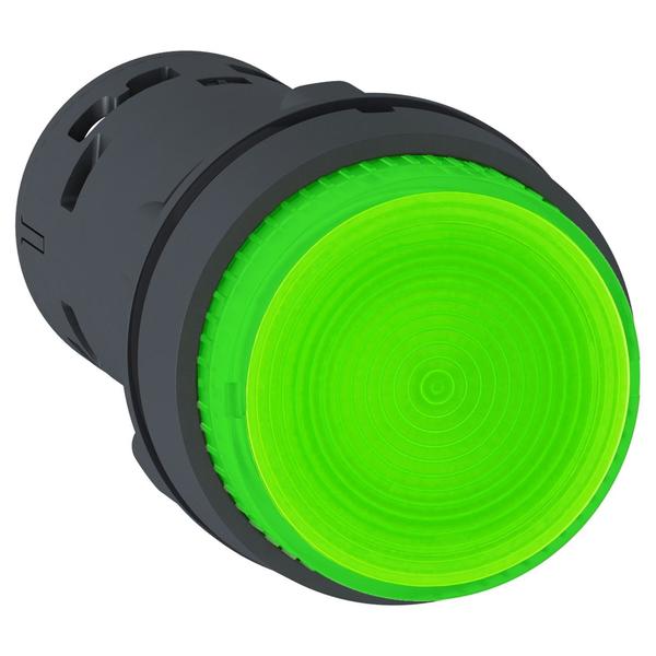 ILLUM PB LED Latch 1NO Green 24v