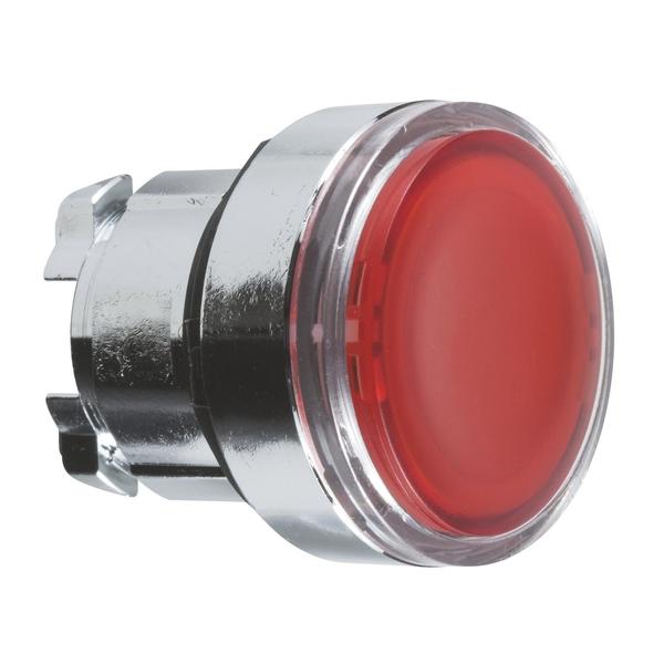 Red flush illuminated pushbutton head 02