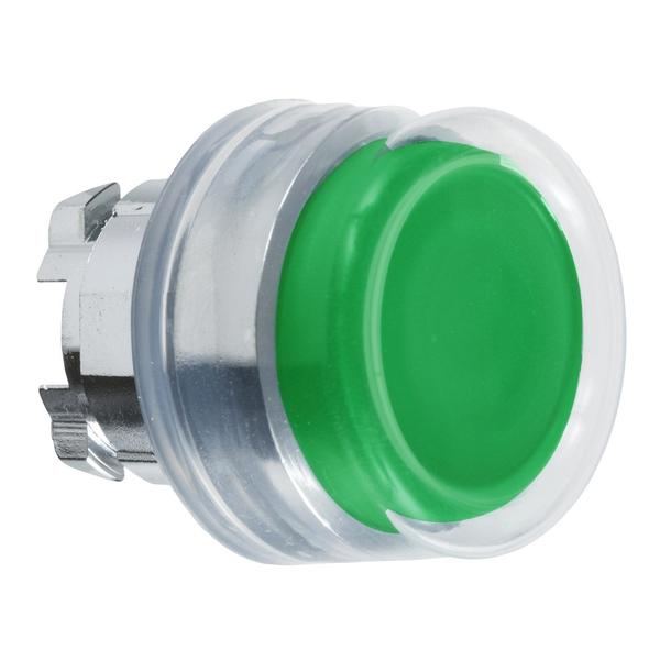 Push button head, metal, projecting, gre