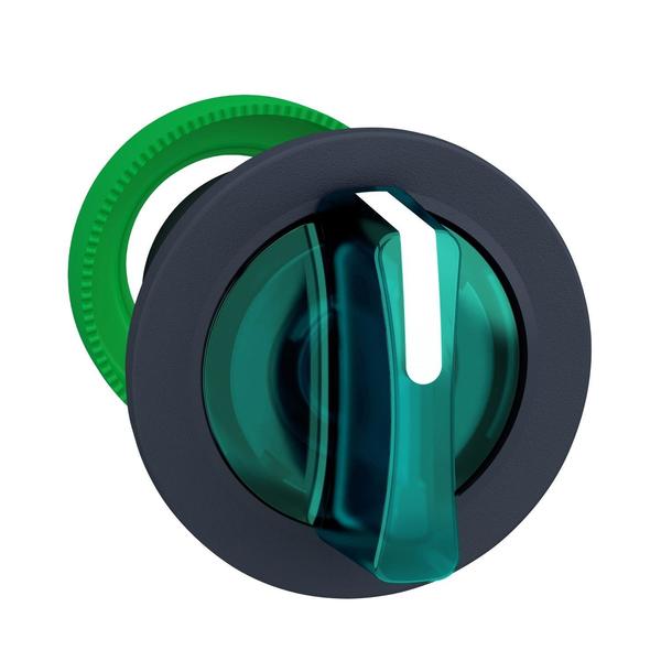 Flush mounted green illuminated selector