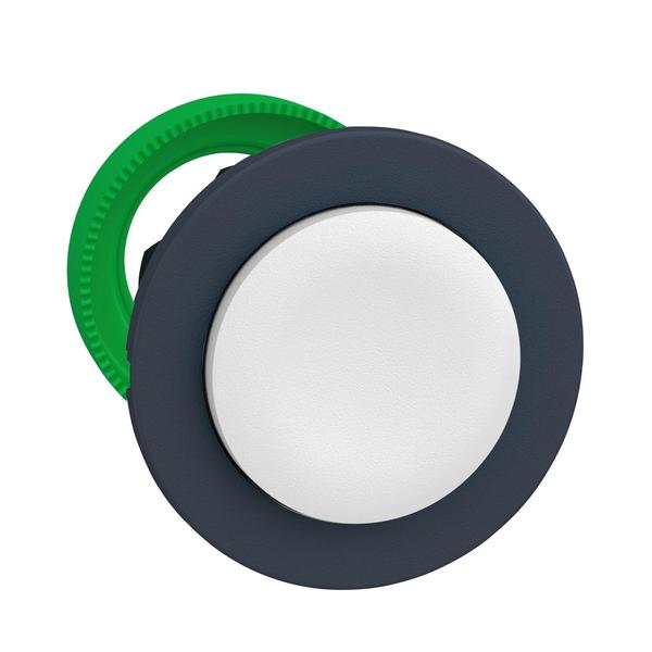 Flush mounted white projecting pushbutto