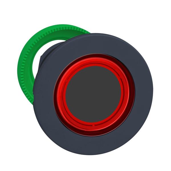 Flush mounted red flush caps illuminated