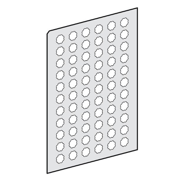 Sheet of 66 self-adhesive marked legends