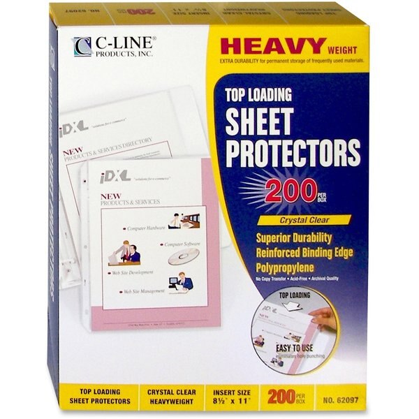 Page Protector, Poly, Clear, 11x8.5