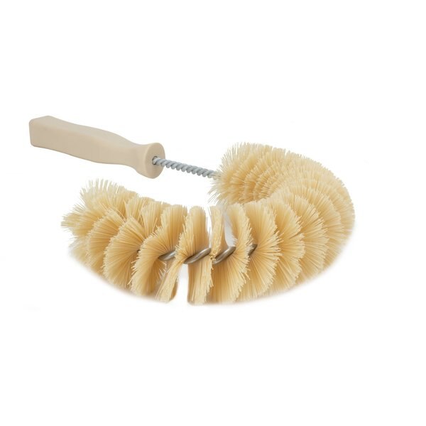 5 in W Clean-in-Place Hook Brush, Tan, Polyethylene