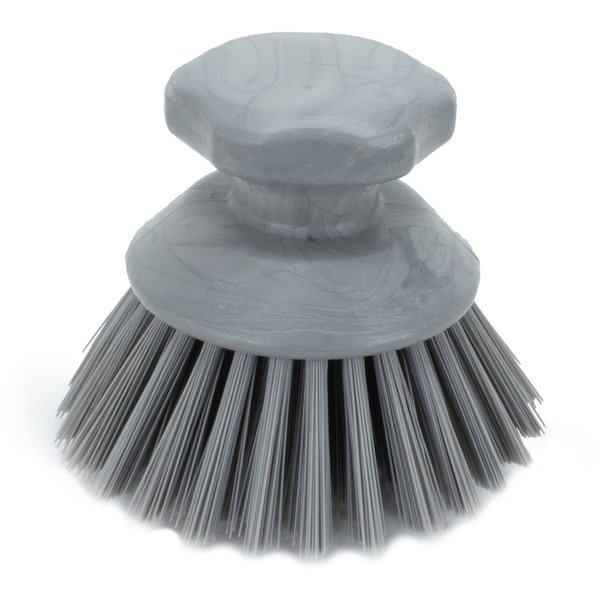 5 in W Round Scrub Brush, Gray, Polypropylene