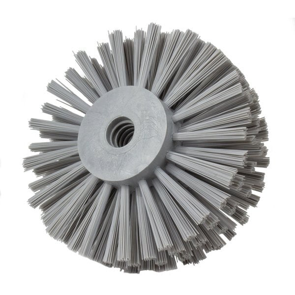 6 in W Pipe and Valve Brush, Gray, Polypropylene