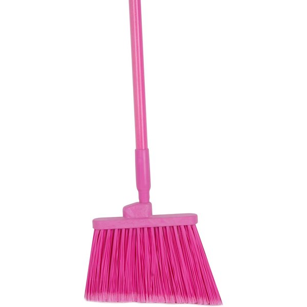 12 in W Angle Broom, Pink, Polypropylene