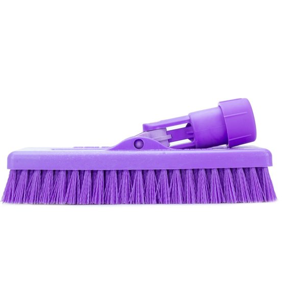 3.5 in W Swivel Scrub Brush, Purple, Polypropylene