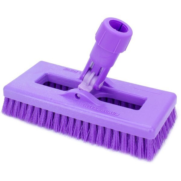 3.5 in W Swivel Scrub Brush, Purple, Polypropylene