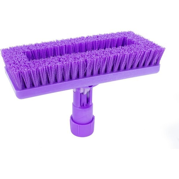 3.5 in W Swivel Scrub Brush, Purple, Polypropylene