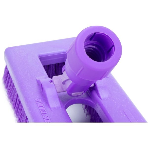 3.5 in W Swivel Scrub Brush, Purple, Polypropylene