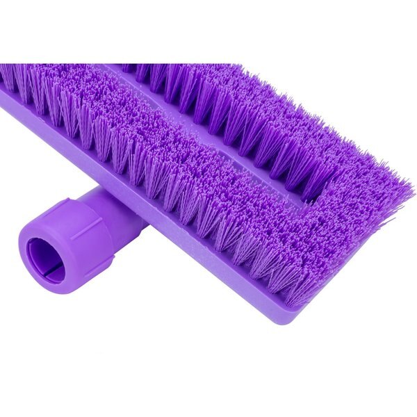 3.5 in W Swivel Scrub Brush, Purple, Polypropylene