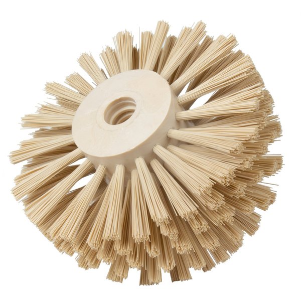 6 in W Pipe and Valve Brush, Tan, Polypropylene