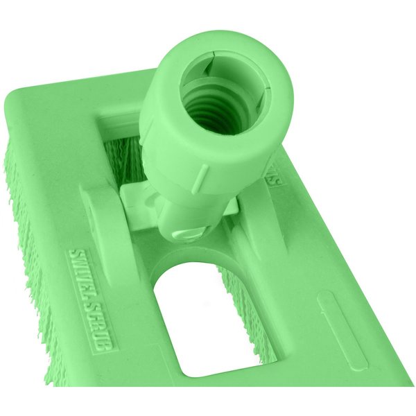 3.5 in W Swivel Scrub Brush, Lime, Polypropylene