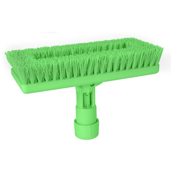 3.5 in W Swivel Scrub Brush, Lime, Polypropylene