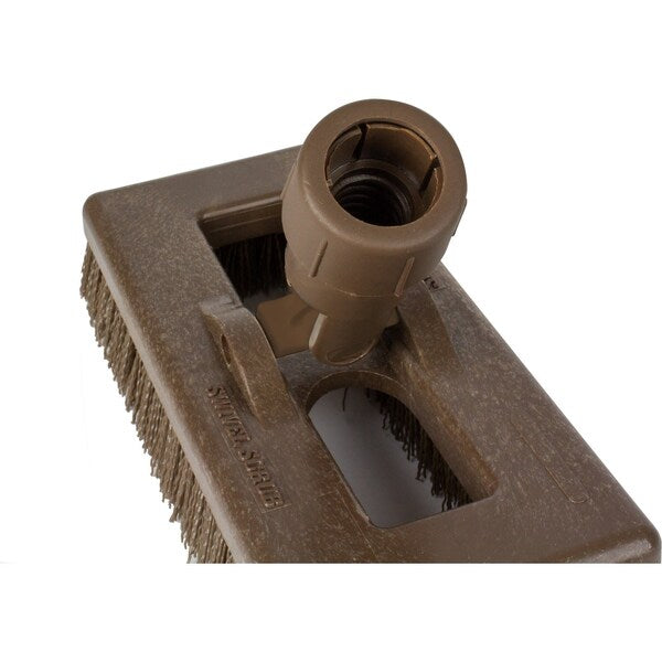 3.5 in W Swivel Scrub Brush, Brown, Polypropylene