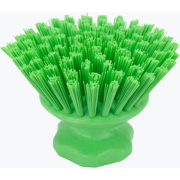 5 in W Round Scrub Brush, Lime, Polypropylene